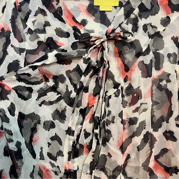 Anthropologie Leopard 100% Silk Cheetah Blouse | 8 - Picture 11 of 12